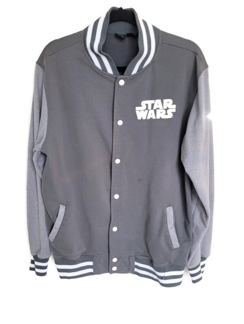 Star Wars Gray and Light Gray Retro Varsity Jacket